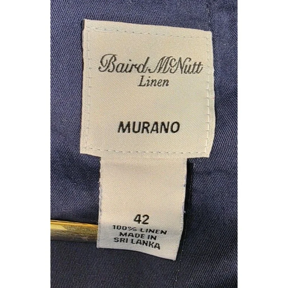 Murano Baird Mcnutt Linen Shorts Blue Button Fly Mens Size 42